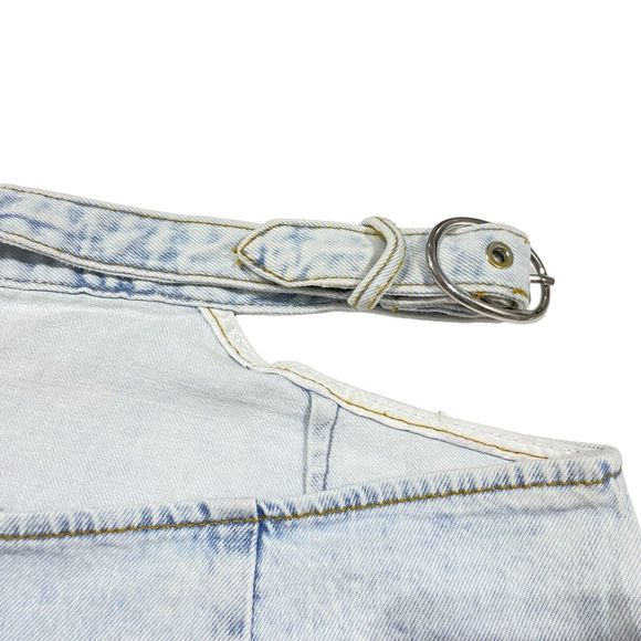 Revolve We Wore What Skirt Women S Denim Cut Out Mini Light Wash 90s Y2K Casual - Picture 13 of 16